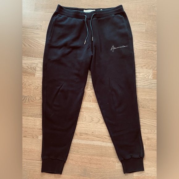 Abercrombie & Fitch Black Joggers Sift A&F Fleece Men Size M - Picture 1 of 4